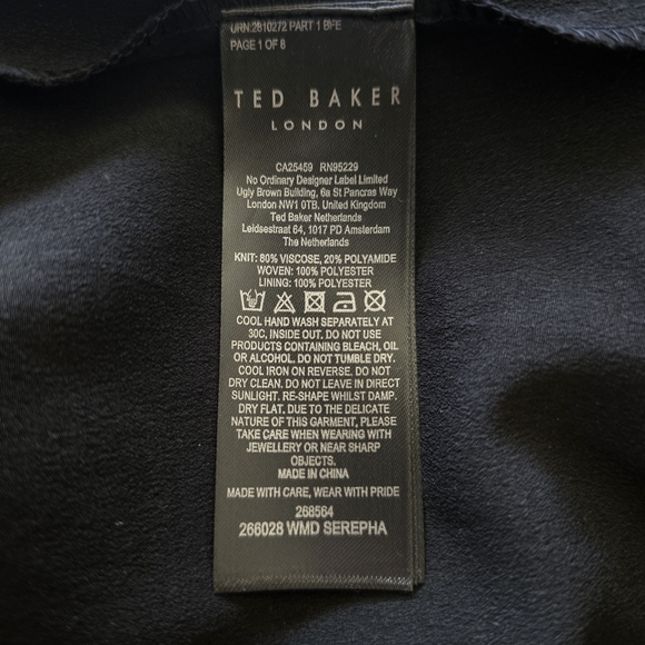 Ted Baker Serepha Fitted Knit Bodice Dress With Ruffle Skirt, Size 4 - Picture 9 of 9